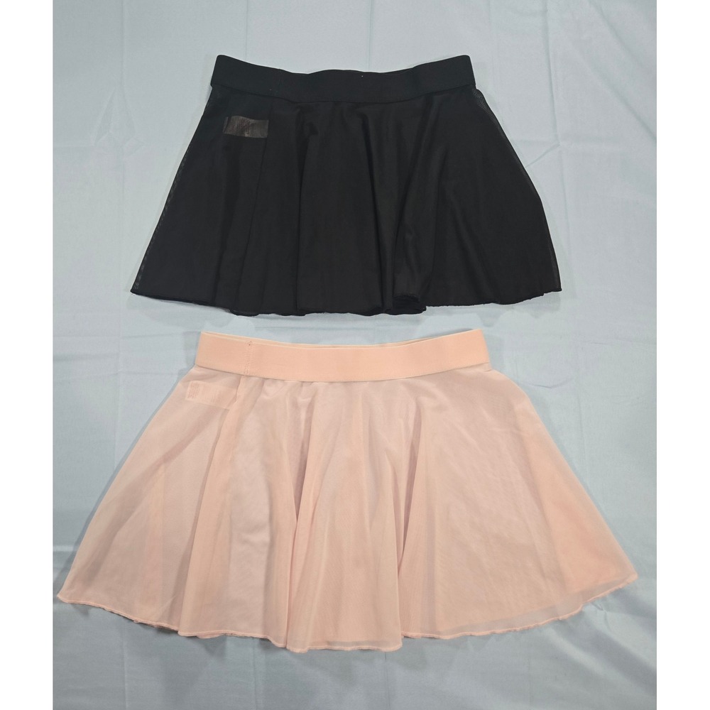 Justice Girls Dance Skirts Lot of 2 Black Pink Mesh Ballet Skirt XL 16/18